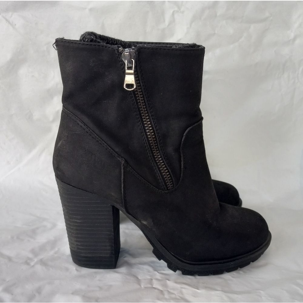 Just Fab Sweater Cuffed Carlina Ankle Boot Heel Size 7